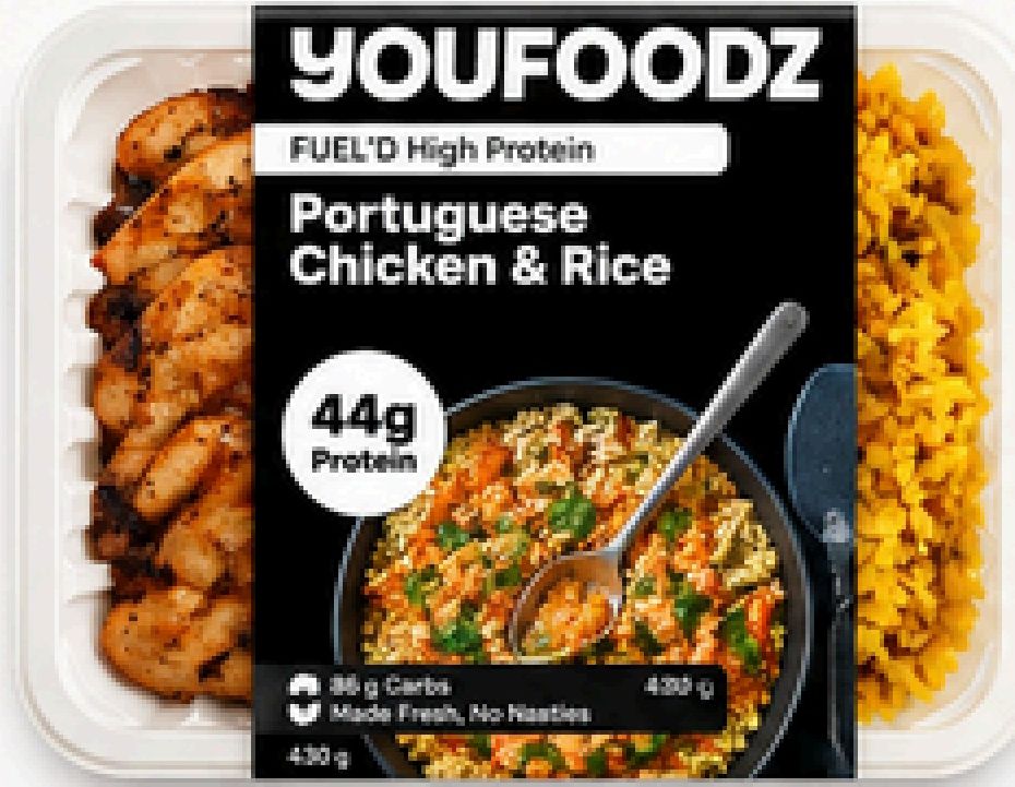Youfoodz Portuguese Chicken & Rice · 44g protein